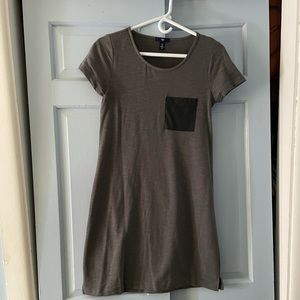 Gap T shirt dress with leather pocket detail